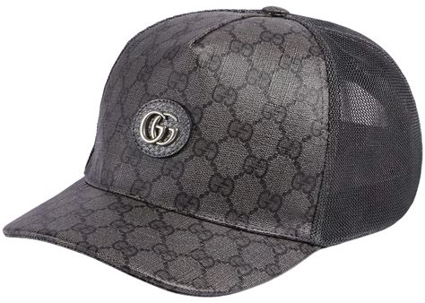 GG flannel baseball hat in grey and dark grey 